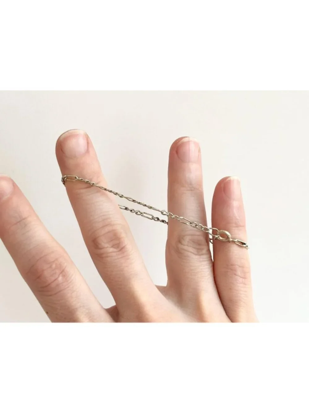 Figaro Chain Vintage Sterling Silver 925 Bracelet